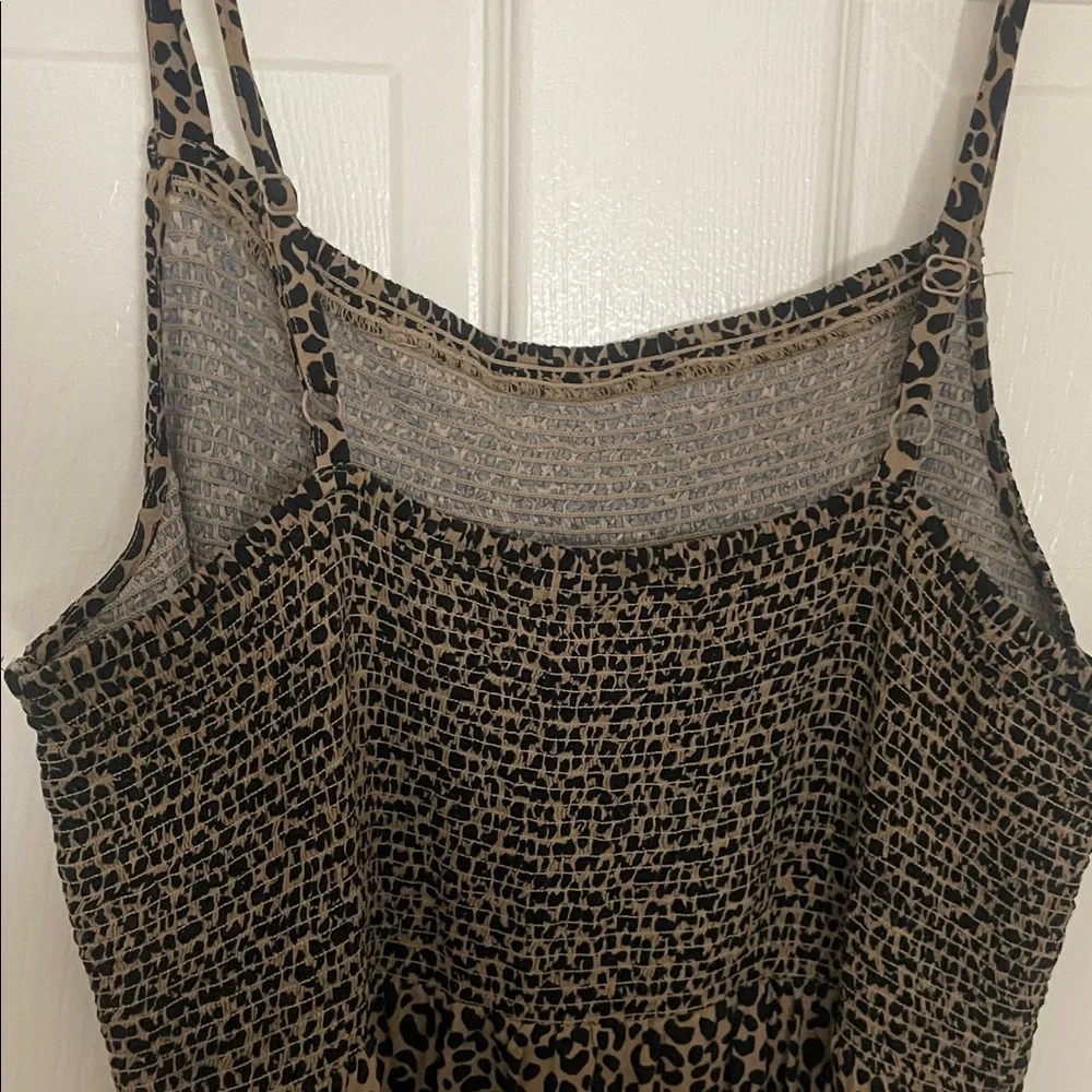 Old Navy Brown Leopard Print Midi Dress - Picture 3 of 4